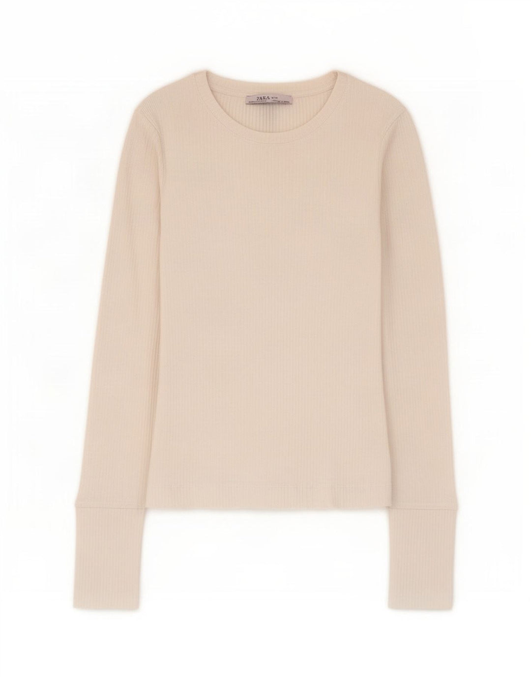 Zara Womens Crop Top Langærmet UK 8 Small White