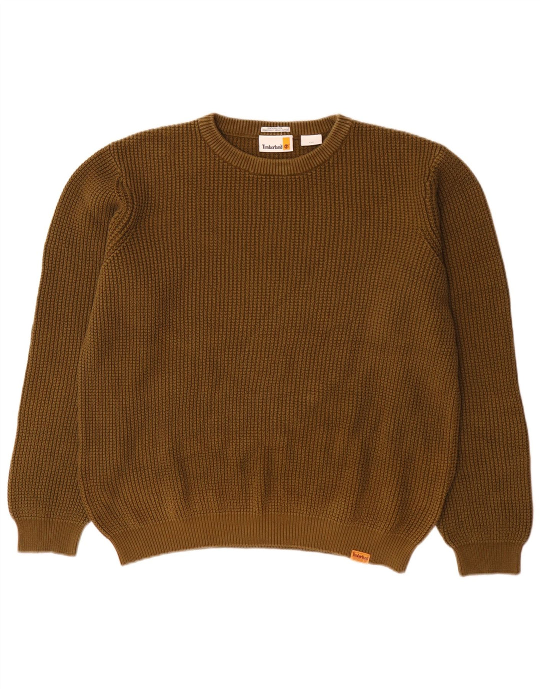 Timberland Herre Crew Neck Jumper Sweater Stor Khaki Bomuld