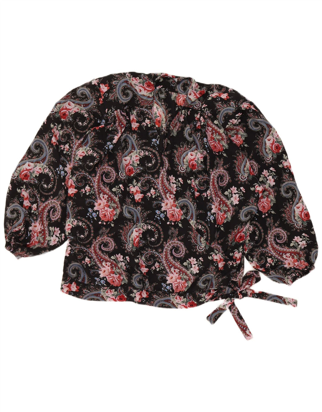 Vintage damebluse Top IT 50 XL Sort Paisley