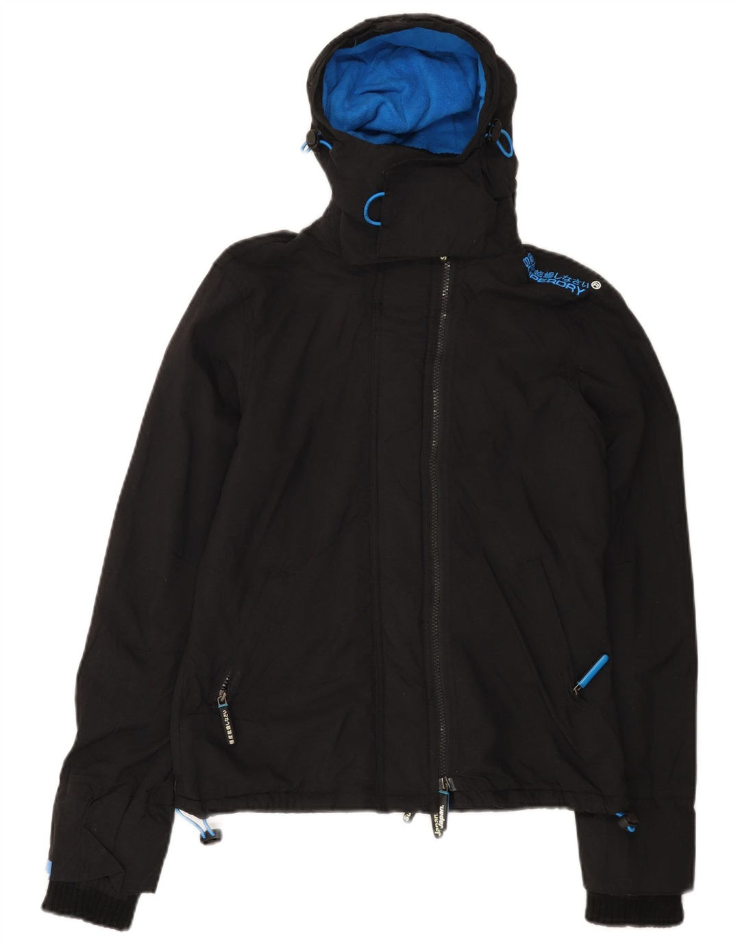 SUPERDRY Windcheater hættejakke til mænd UK 36 Small Black