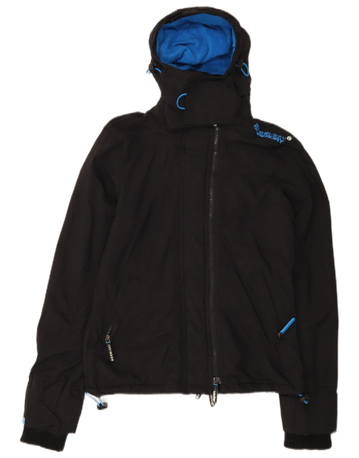 SUPERDRY Windcheater hættejakke til mænd UK 36 Small Black