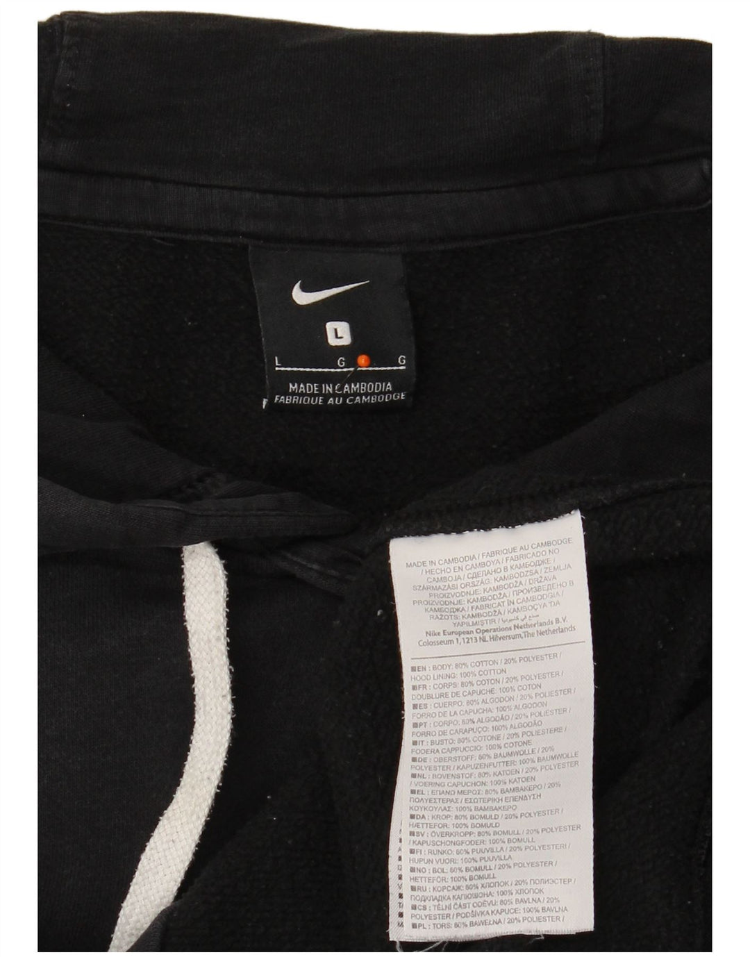 NIKE hættetrøje til mænd, stor sort bomuld