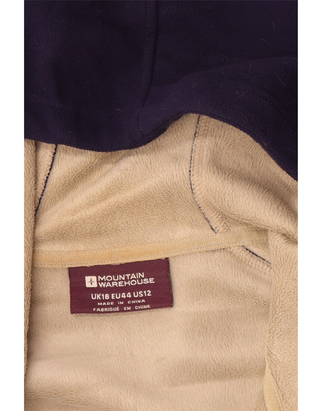 MOUNTAIN WAREHOUSE Dame fleecejakke med hætte UK 16 Large Navy Blue