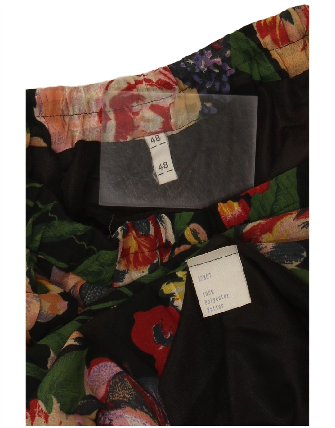 Vintage plisseret nederdel til kvinder IT 48 XL W38 flerfarvet blomsterpolyester