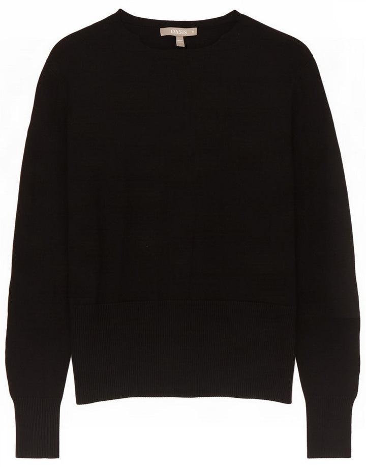 Oasis Dame V-hals sweater UK 14 Medium Sort Polyester