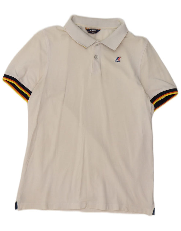 K-WAY Herre poloshirt Medium hvid bomuld