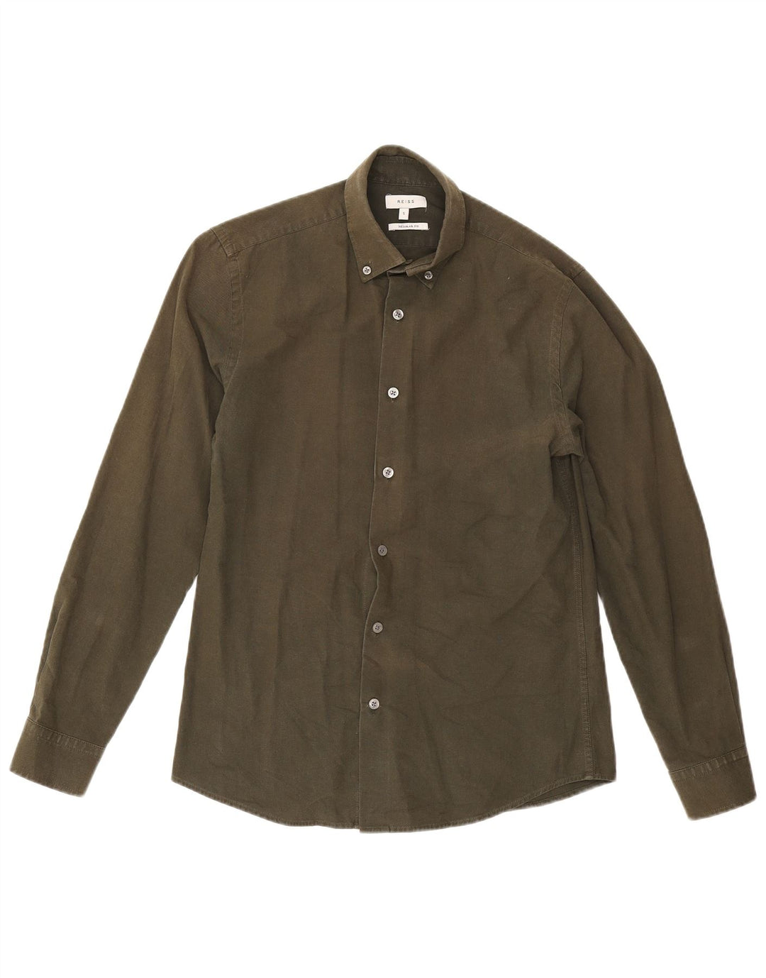 Reiss Herre Regular Fit skjorte, lille Khaki Bomuld