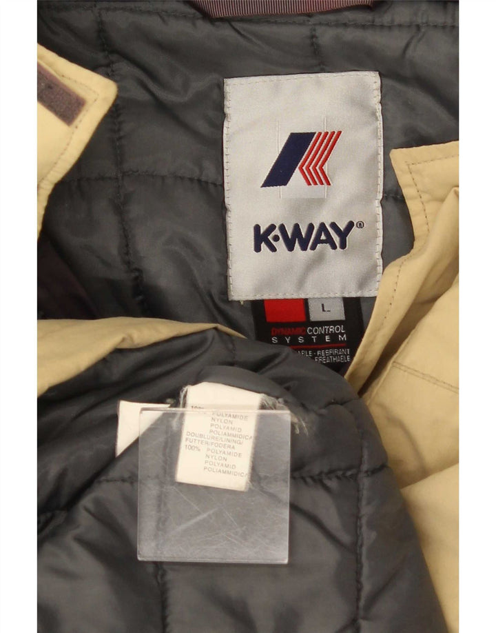 K-Way Herre Windbreaker Jacket UK 40 Stor Beige Polyamid