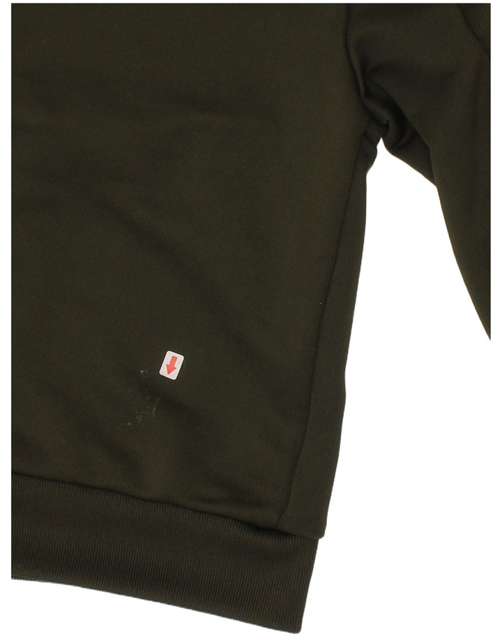 Adidas Boys Grafisk Zip Neck Sweatshirt Jumper 7-8 år Grøn Polyester