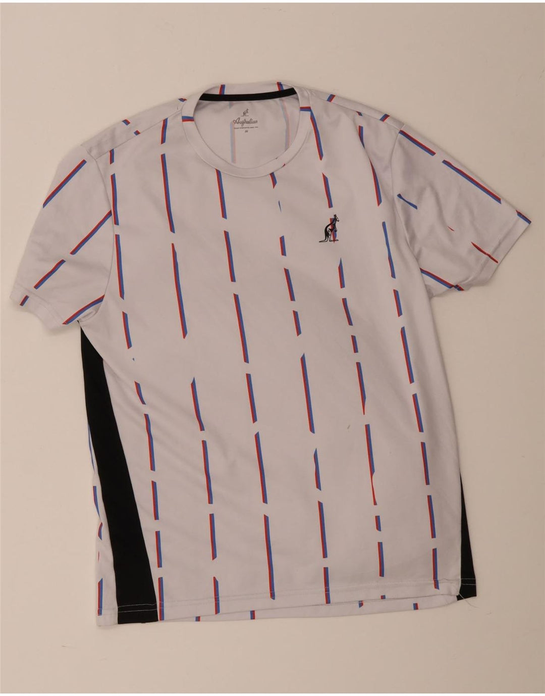 AUSTRALIAN L'ALPINA Herre grafisk T-shirt Top Medium hvid stribet
