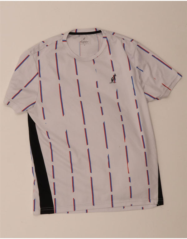 AUSTRALIAN L'ALPINA Mens Graphic T-Shirt Top Medium White Striped