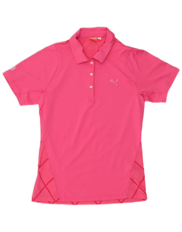 PUMA Dame poloshirt UK 12 Medium Pink Geometrisk Polyester
