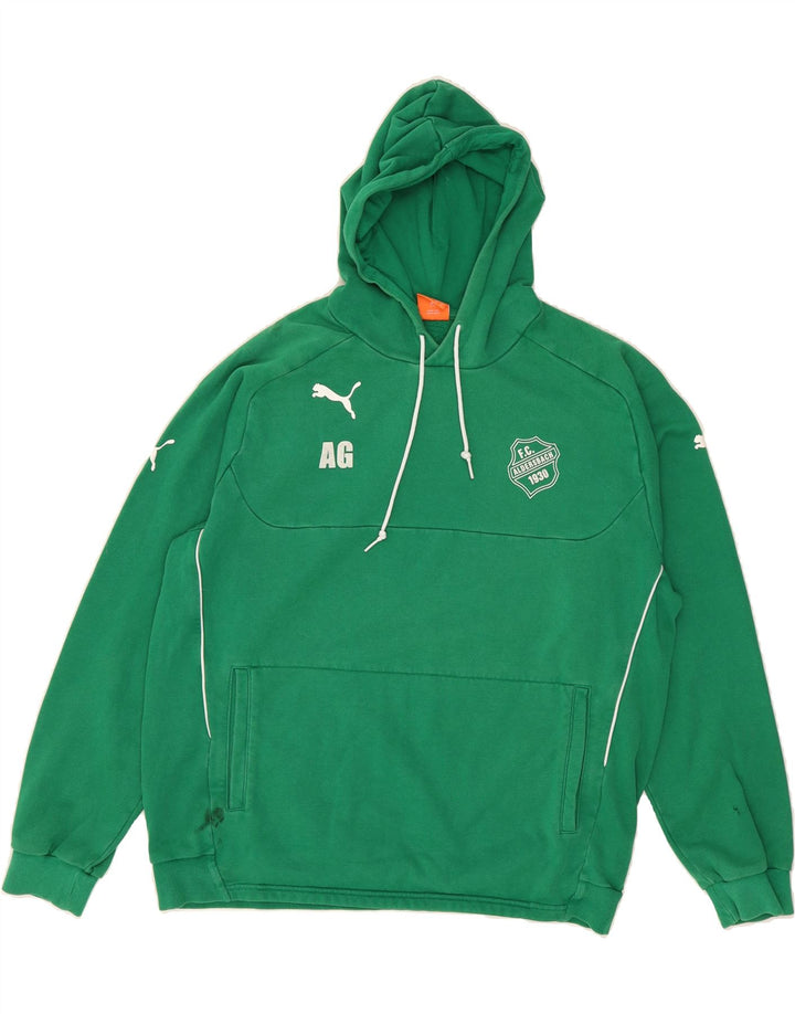 PUMA Mens Hoodie Jumper XL Green Polyester Vintage Puma and Second-Hand Puma from Messina Hembry 