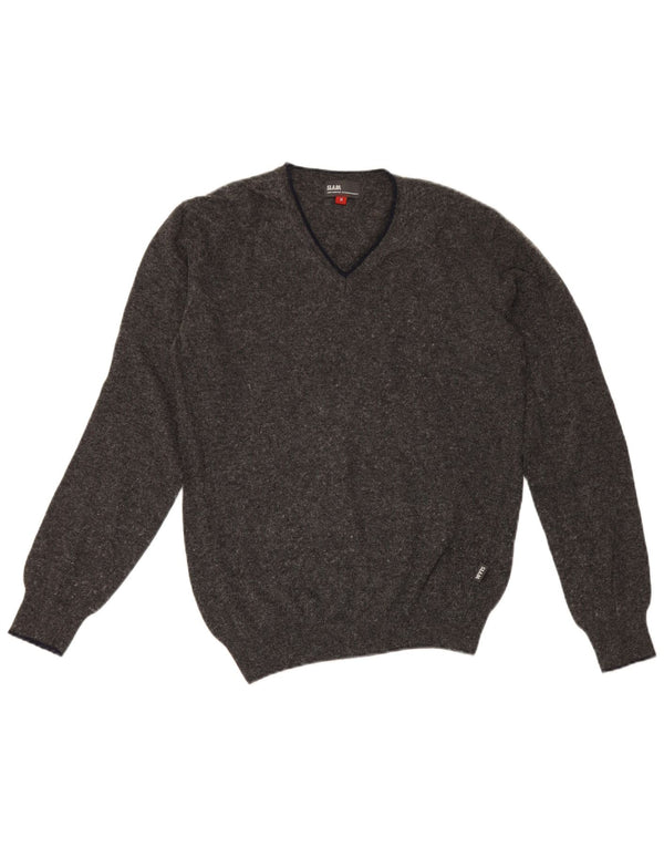 Slam Herre V-hals sweater mellemgrå polyamid