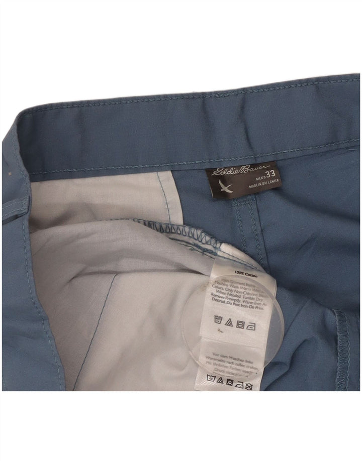 Eddie Bauer Herre Chino Shorts W33 Medium Blue Bomuld