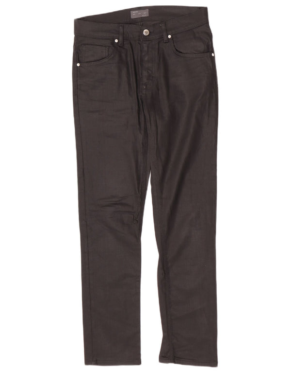 Zara Herre Slim Casual Bukser EU 38 Small W30 L30 Sort Bomuld
