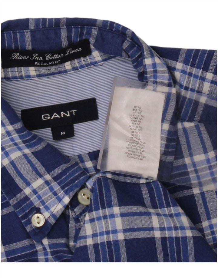 GANT Herre Regular Fit skjorte Medium blå ternet bomuld