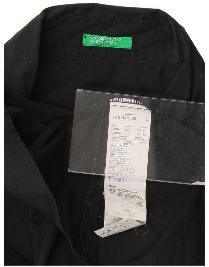 Benetton Dameskjorte UK 16 Stor Sort Bomuld