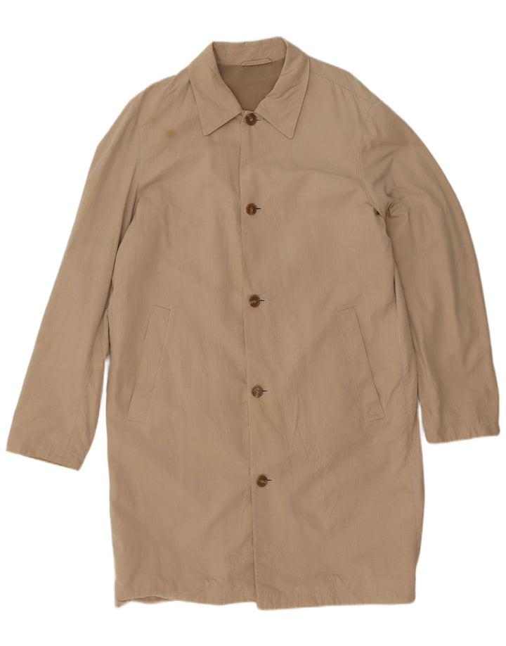 Hugo Boss Herre Overfrakke UK 42 XL Beige Bomuld