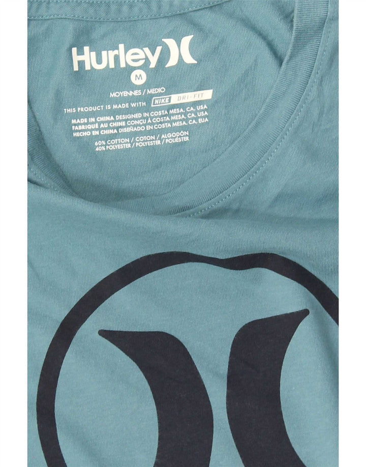 Hurley Herre Dri Fit grafisk T-shirt top mellemblå bomuld