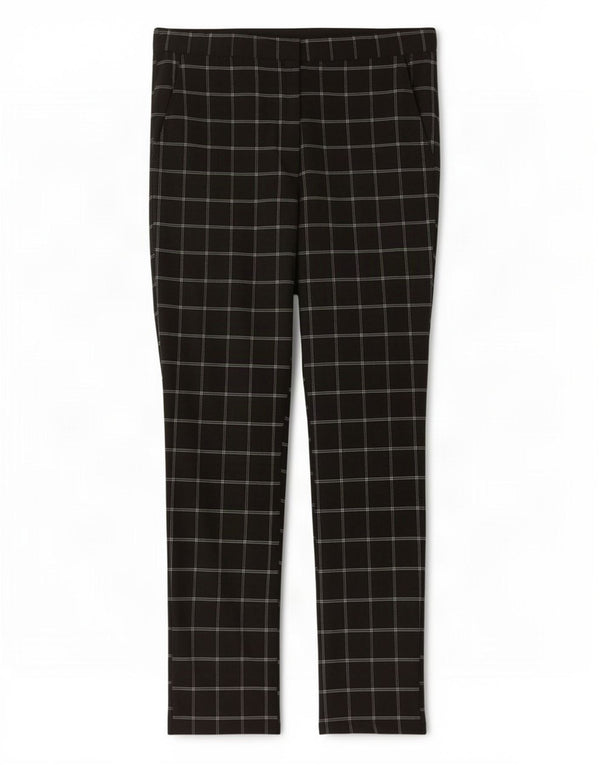 Zara skinny bukser til kvinder 2XL W40 L27 sort ternet viskose