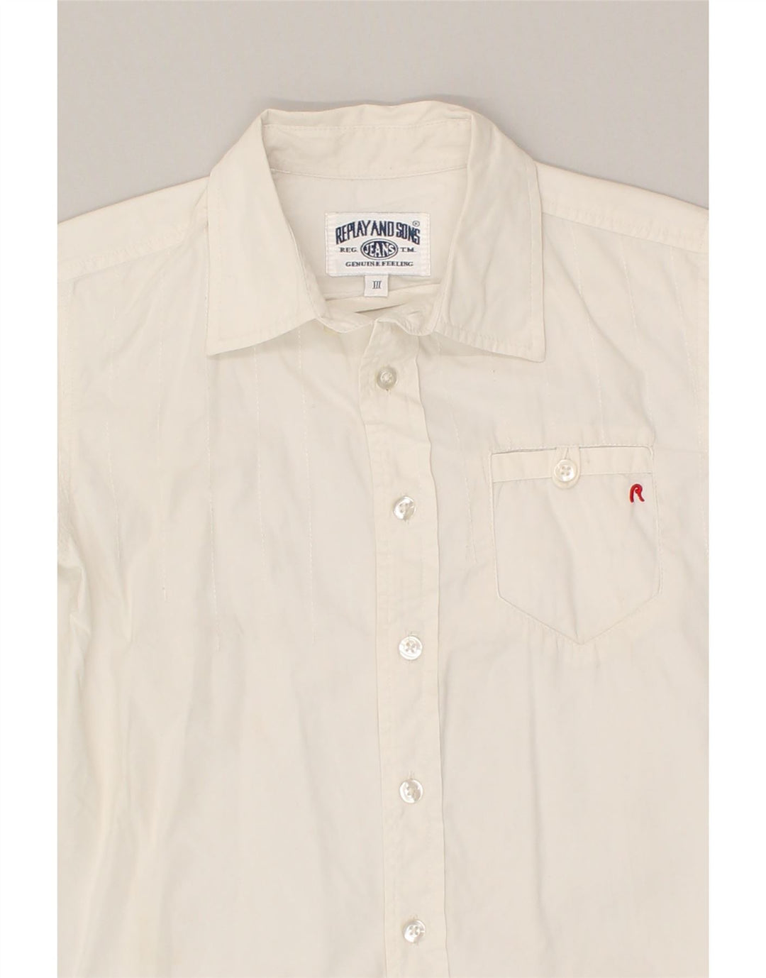 REPLAY AND SONS Boys Shirt 7-8 Years White Cotton | Vintage Replay and Sons | Thrift | Second-Hand Replay and Sons | Used Clothing | Messina Hembry 
