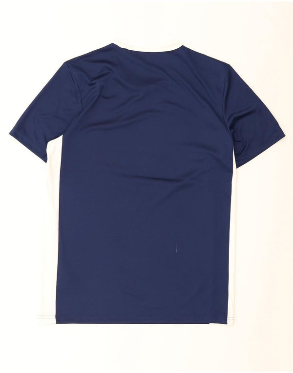Adidas Herre Aeroready T-Shirt Top Medium Navy Blue Colourblock Polyester