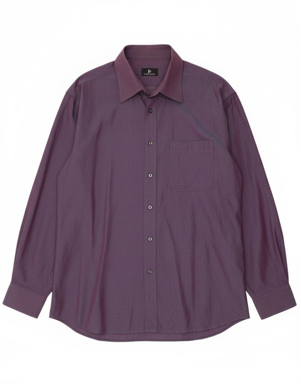 Roccobarocco Mens Shirt Size 17 1/2 44 XL Purple Cotton