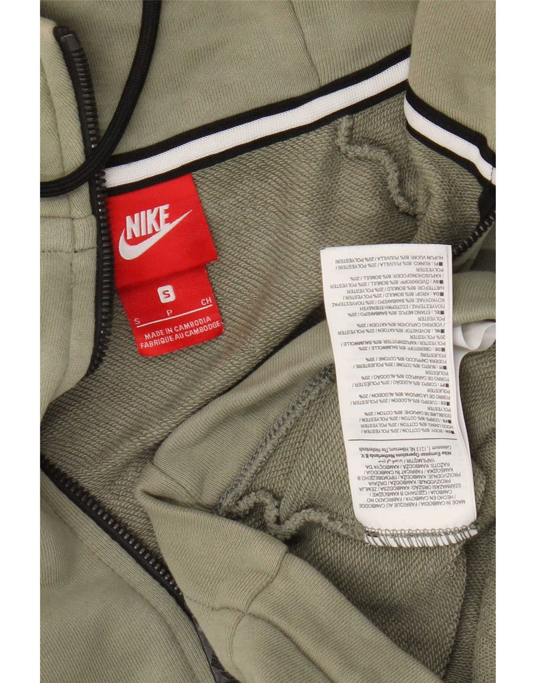 Nike Hættetrøje med lynlås til mænd, lille Khaki Bomuld