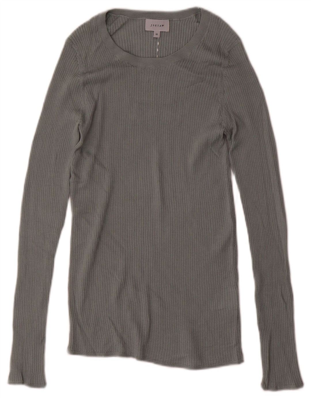 JIGSAW Dame Boat Neck Jumper Sweater UK 12 Medium Grey Uld