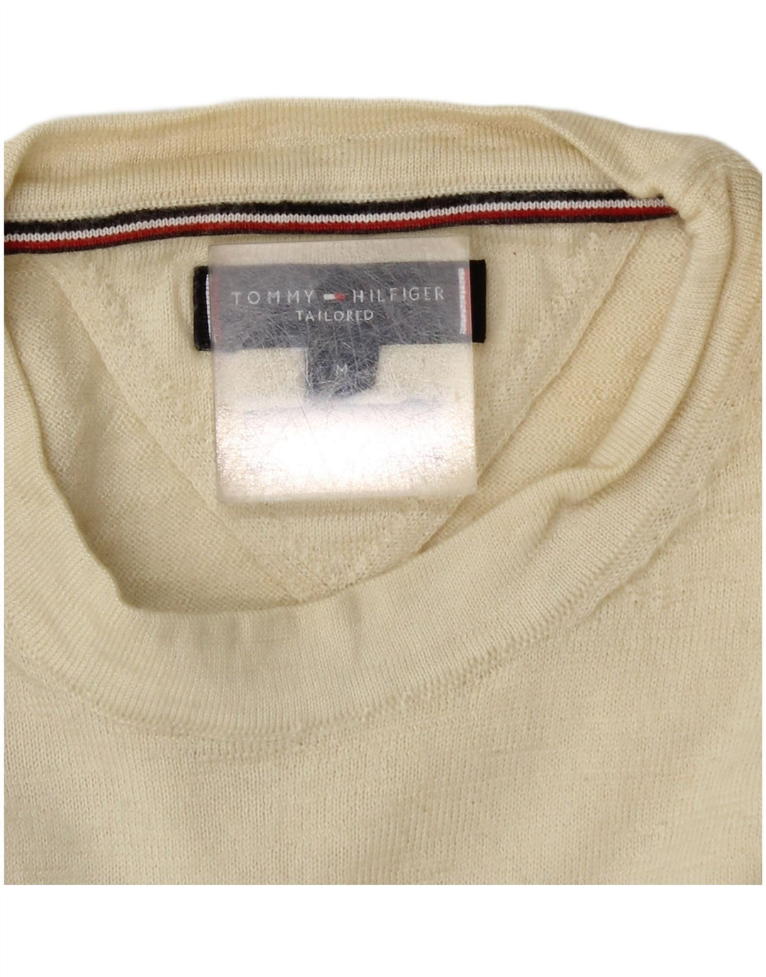 Tommy Hilfiger Herre skræddersyet Crew Neck sweater Medium Off White Uld