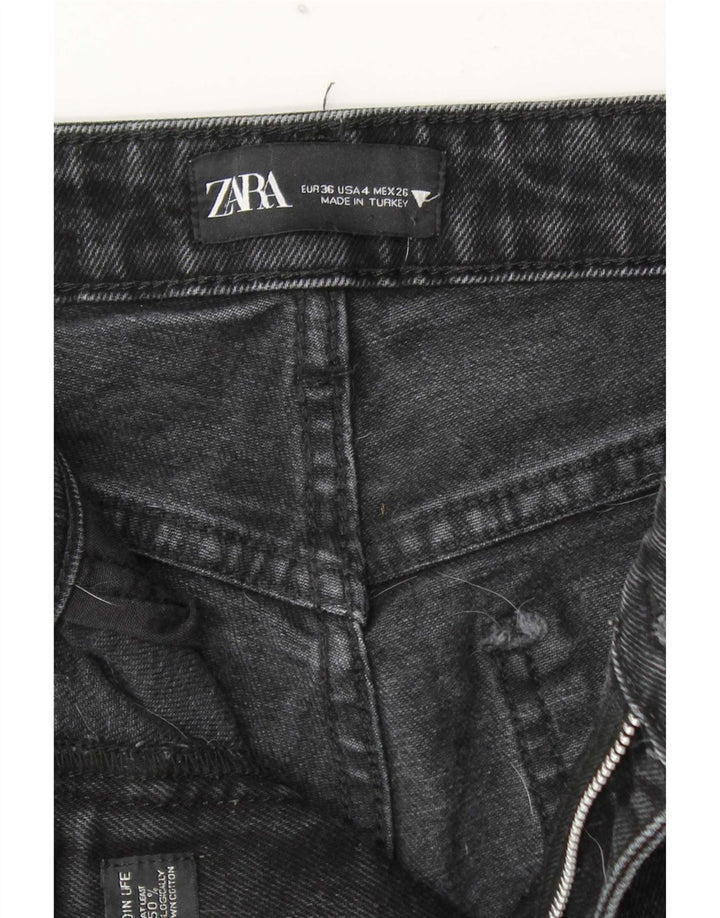 Zara Dame Straight Jeans EU 36 XS W26 L26 Grå