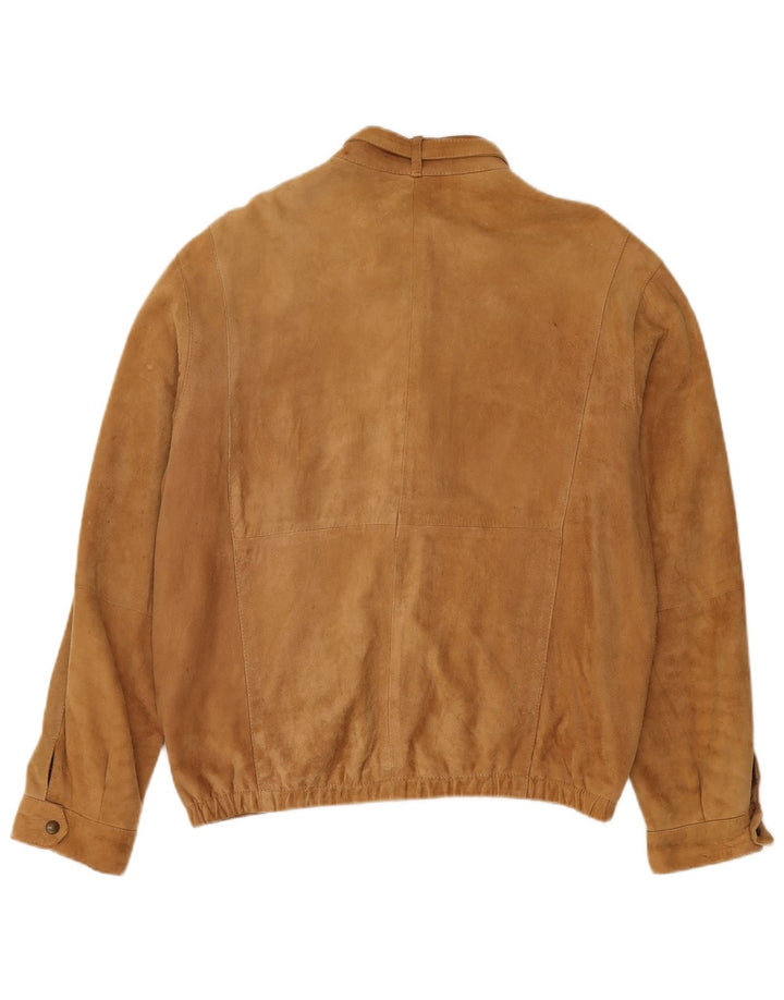 Vintage herre ruskindsjakke IT 54 2XL Beige Læder