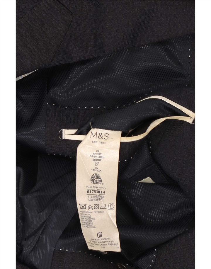 Marks & Spencer Herre 2-knaps blazerjakke UK 38 Mellem marineblå uld