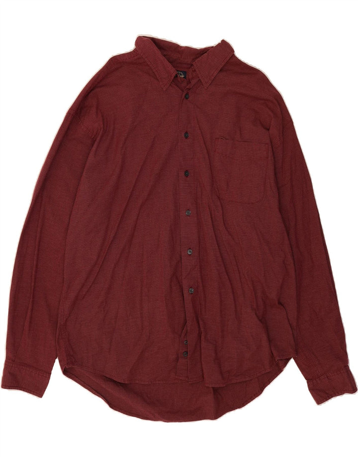 DOCKERS Mens Flannel Shirt 2XL Burgundy Check Cotton Vintage Dockers and Second-Hand Dockers from Messina Hembry 