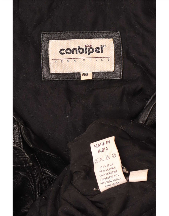 Conbipel Herre Hooded Duffle Læderjakke IT 56 2XL Sort