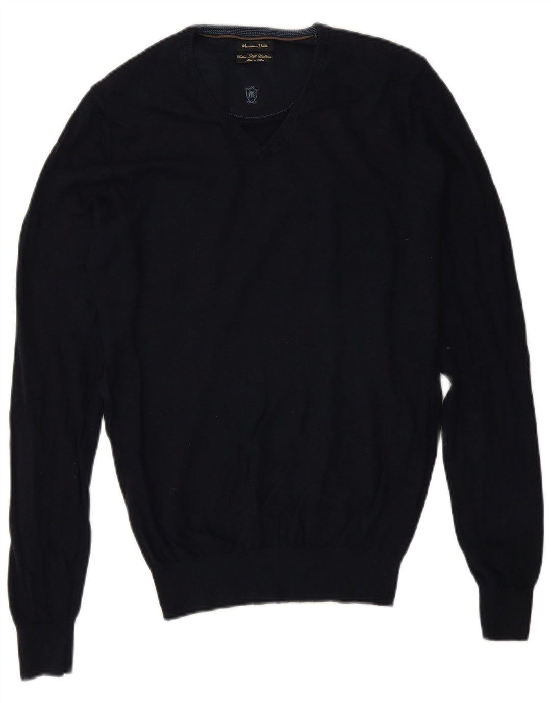 Massimo Dutti Herre V-hals sweater lille marineblå bomuld