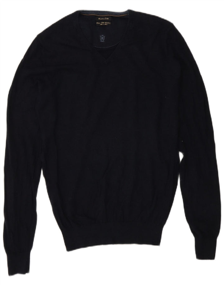 Massimo Dutti Herre V-hals sweater lille marineblå bomuld