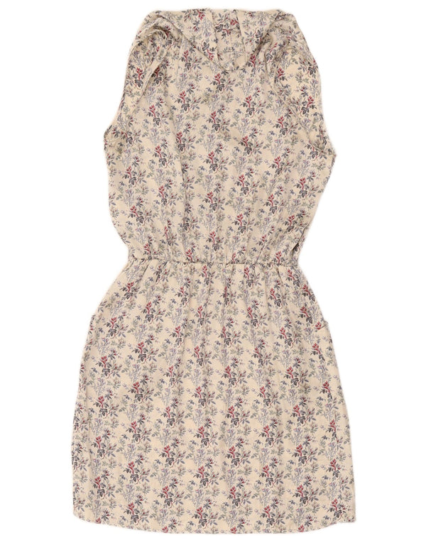 Benetton Kvinders Ærmeløs Skede Kjole UK 12 Medium White Floral