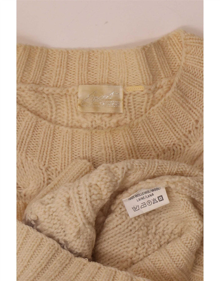 Apart Herre Crew Neck Jumper Sweater Medium Off White Argyle/Diamond Wool