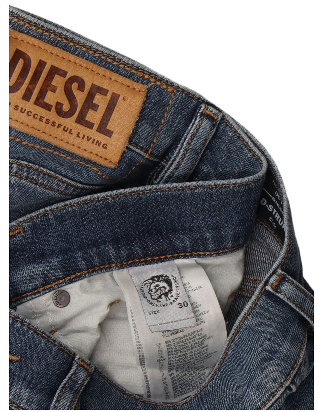 Diesel Herre Stretch Slim Jeans W30 L30 Blå Bomuld