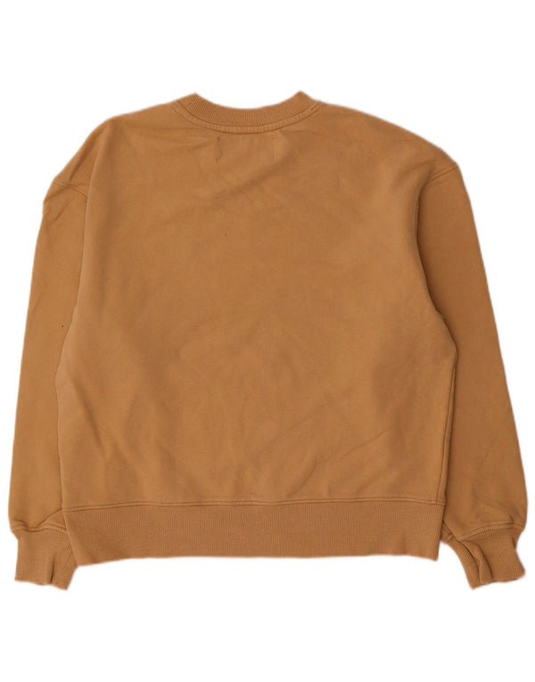 Calvin Klein Jeans Dame Oversized Sweatshirt Jumper UK 10 Small Beige