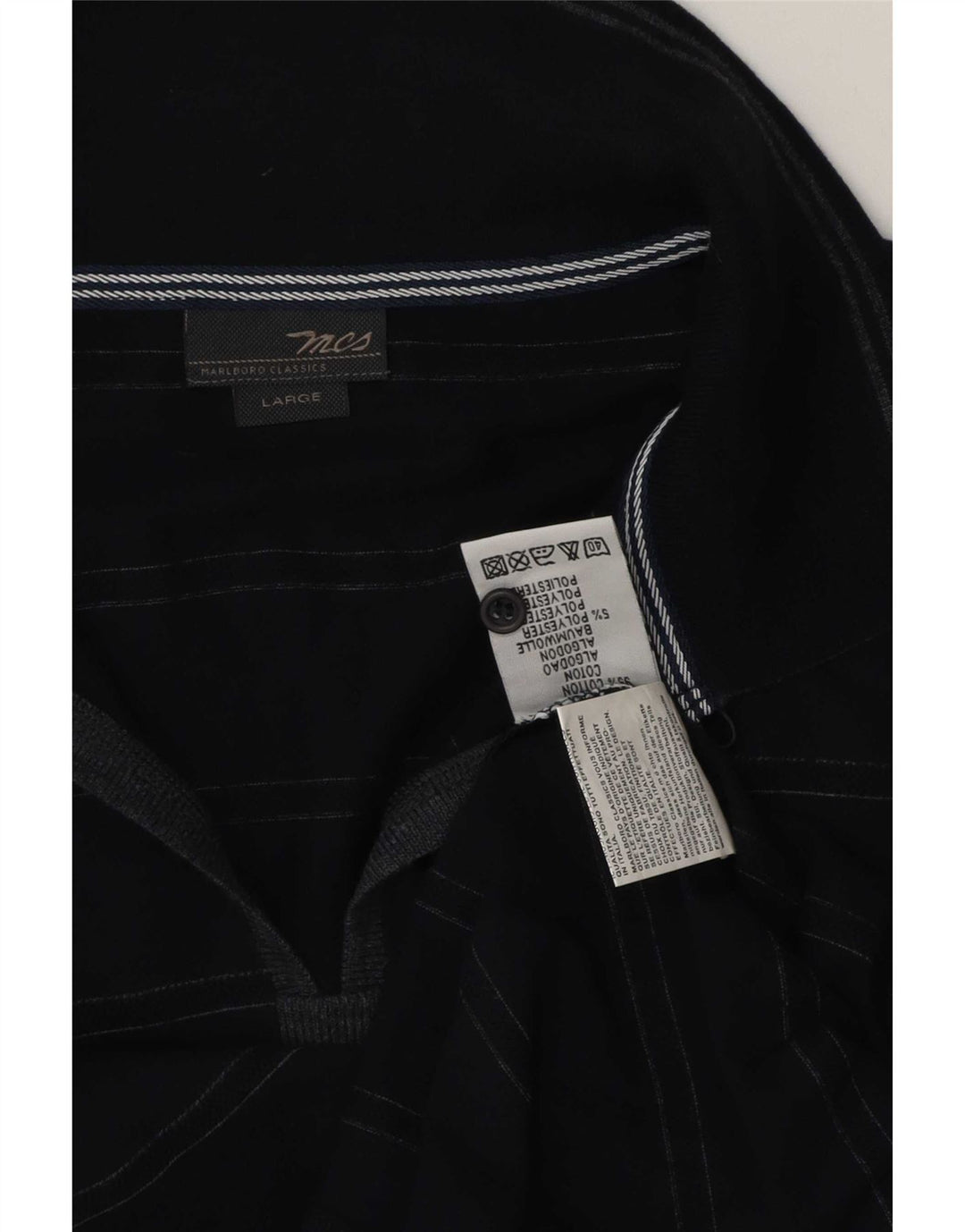 Marlboro Classics Poloshirt til mænd Stor marineblå stribet bomuld