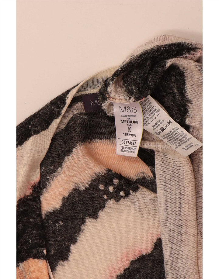 Marks & Spencer dame cardigan sweater med 3/4 ærmer UK 14 Medium Sort