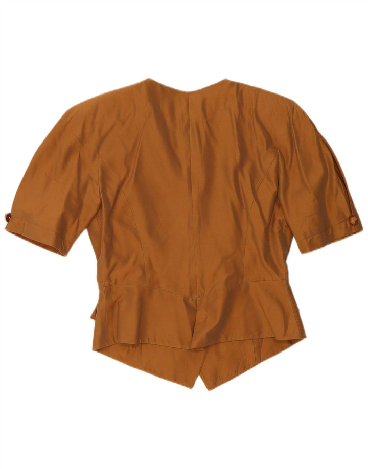 Annalisa Ferro Dame Crop Kortærmet Blazer Jacket IT 44 Medium Brun