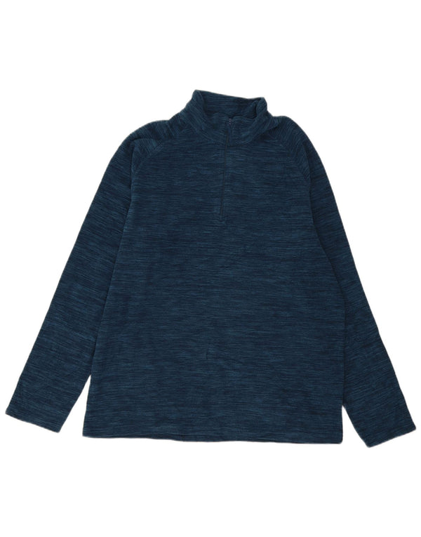 Mountain Warehouse Herre Zip Neck Fleece Jumper Large Navy Blue Flecked