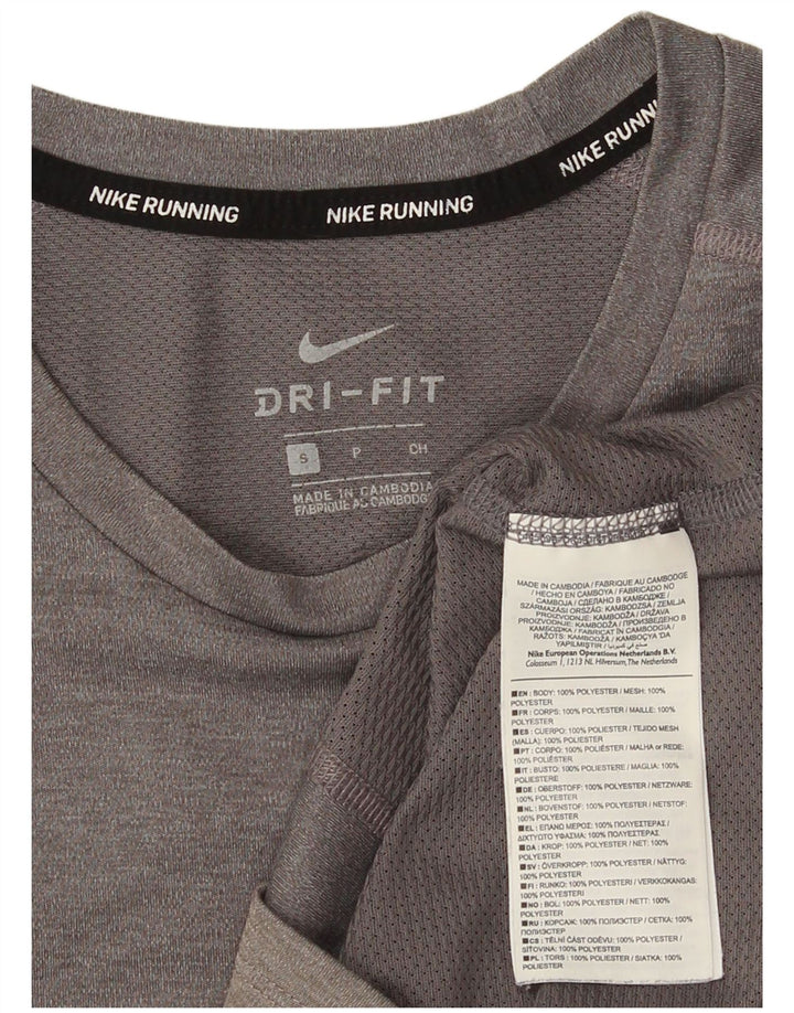 Nike herre Dri Fit T-shirt top lille grå polyester