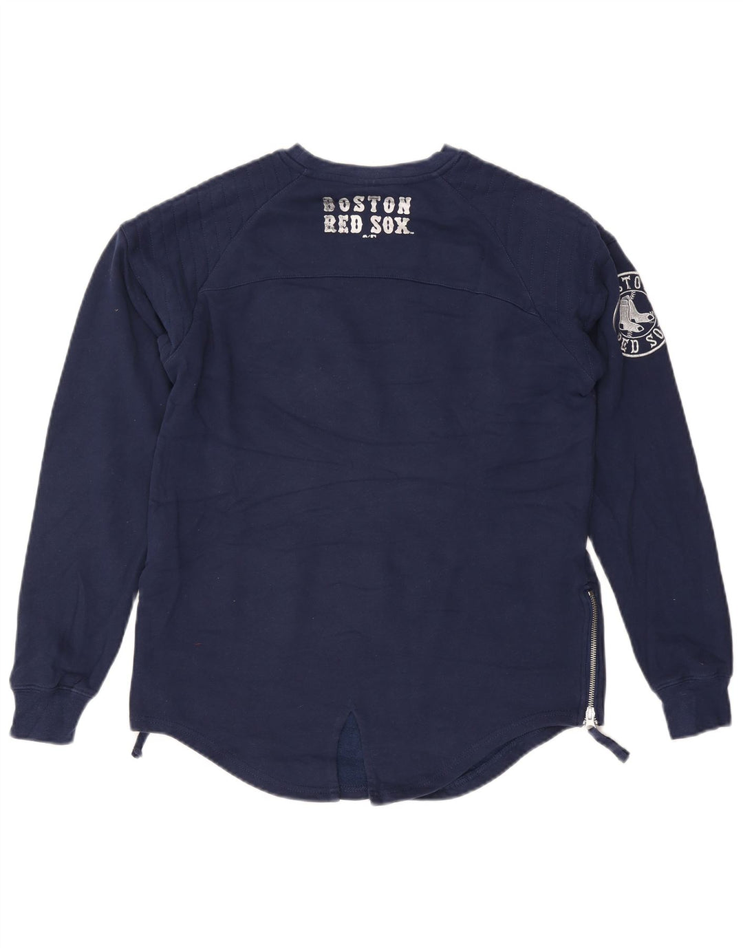 Majestic Womens Grafisk Sweatshirt Jumper UK 10 Small Navy Blue