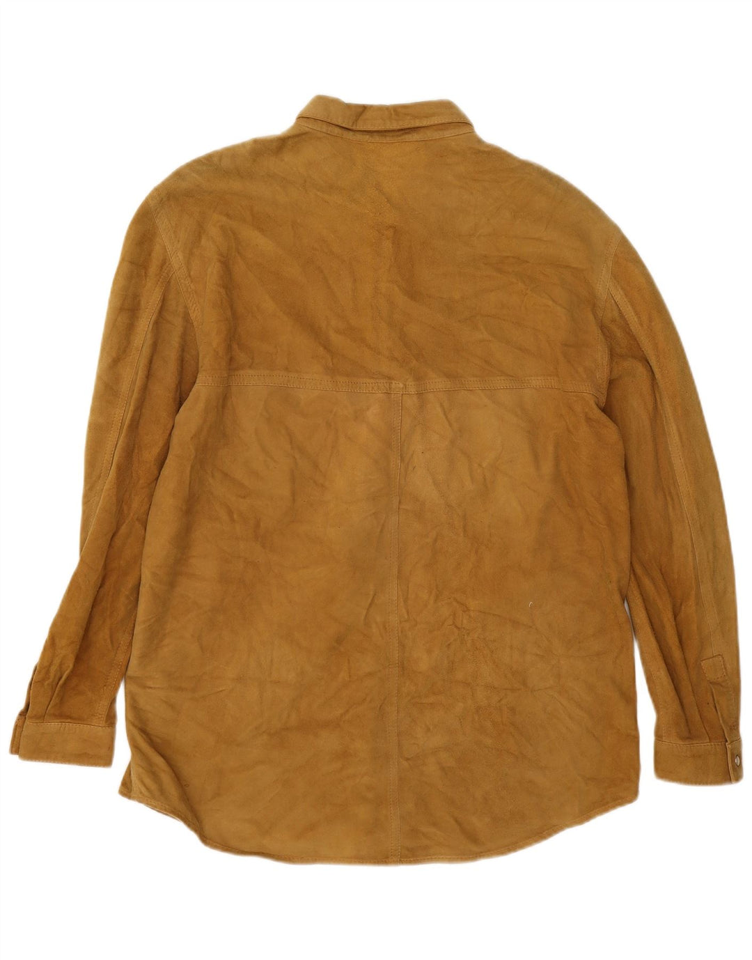 Maurizio Saturni Dame Oversized ruskindsskjorte IT 44 Medium Beige Læder