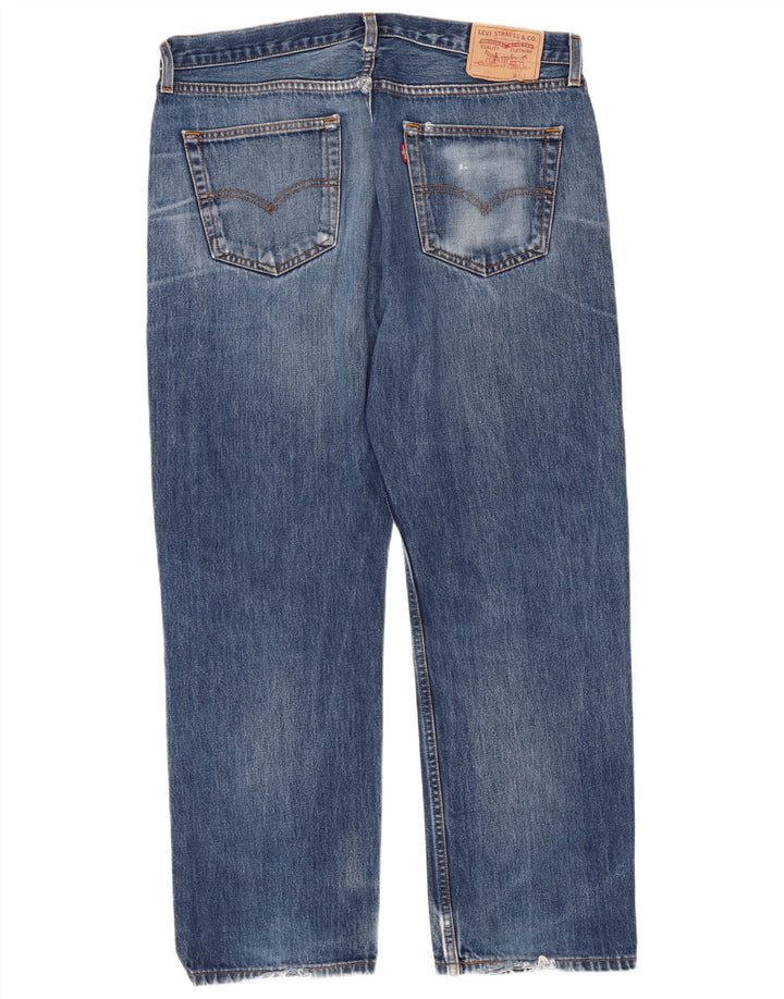Levi's Herre 751 Distressed Straight Jeans W38 L30 Blå Bomuld